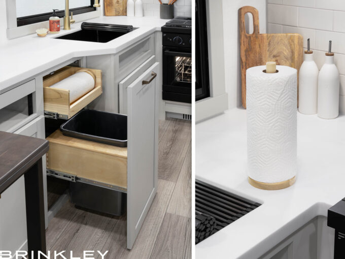 Model Z 2810 Fifth Wheels Kitchen Trash Bin Paper Towel Caddy 2026 Brinkley RV 9520M