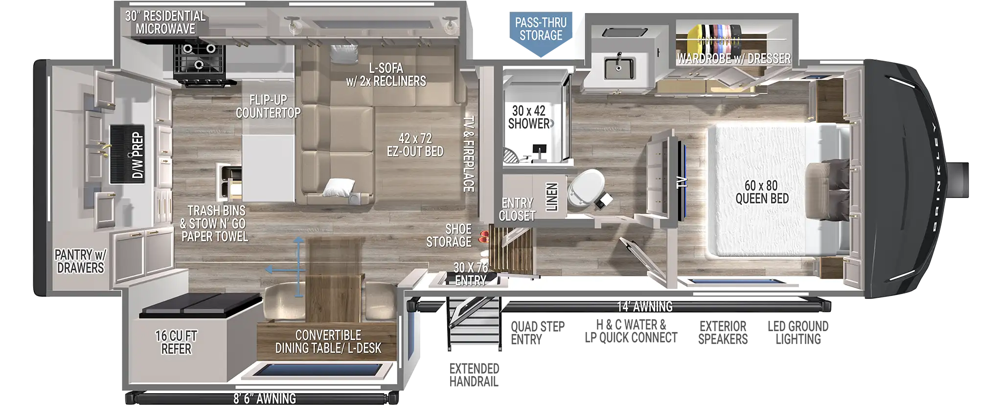 Model Z 2700 Fifth Wheel Floorplan Layout