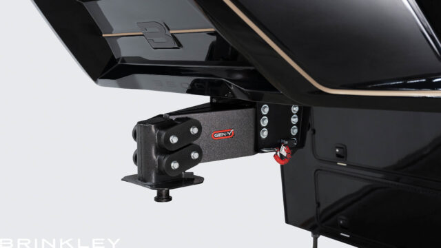 Model G Fifth Wheel Toy Hauler Line 46 Brinkley RV Model G 3500 Fifth Wheels Exterior Gen Y Pin Box 01361