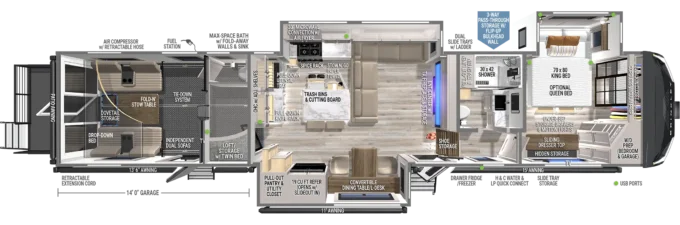 Model G 3950 Luxury Fifth Wheel Toy Haulers by Brinkley RV 2024