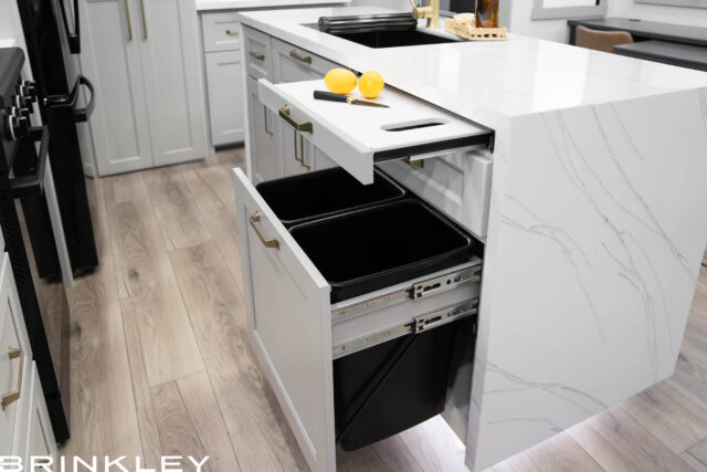Model G 4100 Toy Haulers 36 2025 Brinkley RV Model G 4100 Kitchen Pull Out Trash Bin Cutting Board 3986