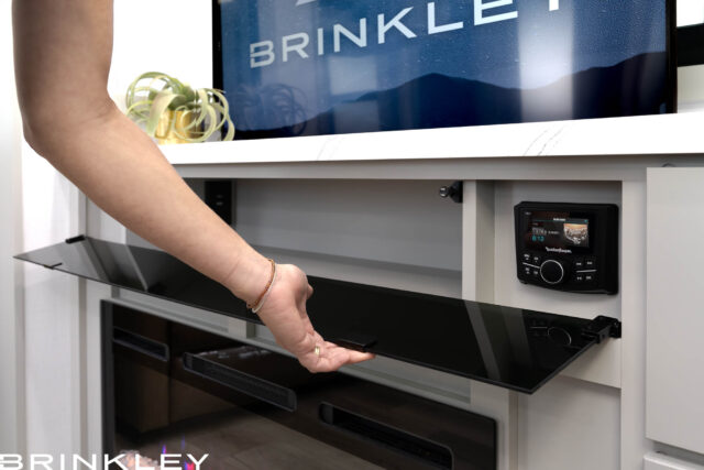 Model G 4100 Toy Haulers 48 2025 Brinkley RV Model G 4100 Living Room TV Storage 4051