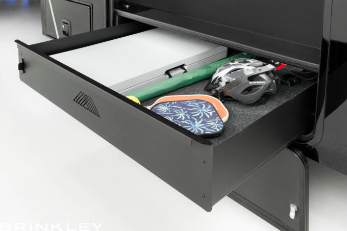 Model G 4100 Toy Haulers 19 Campside Slide-Tray Storage Drawer