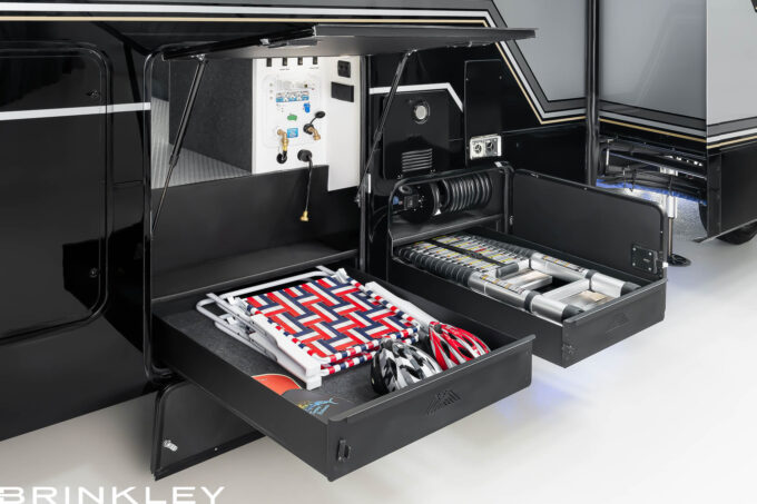 Model G 4100 Toy Haulers 24 Fifth Wheel Toy Hauler Cargo Storage Drawers