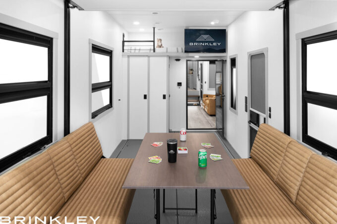 | Model G 4120 Toy Haulers 12 Brinkley Fold n’ Stow Table is a fifth wheel toy hauler garage ready for game night.