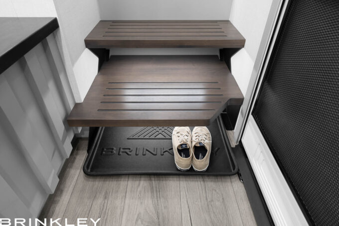 Model G 4120 Fifth Wheels Interior Step Shoe Storage 2026 Brinkley RV 5506