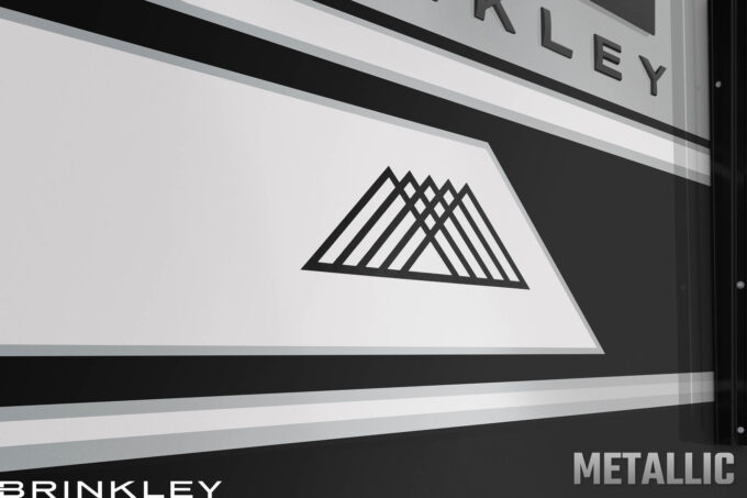 | Model G Fifth Wheel Toy Hauler Line 15 Model G Fifth Wheels Premium Exterior Metallic Full Body Paint Mountains 2026 Brinkley RV 0154L