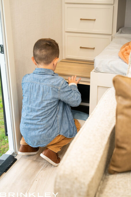 This Model I 294 Travel Trailer with a Smart Use Of Space making for lots of ways to organize while on the road.