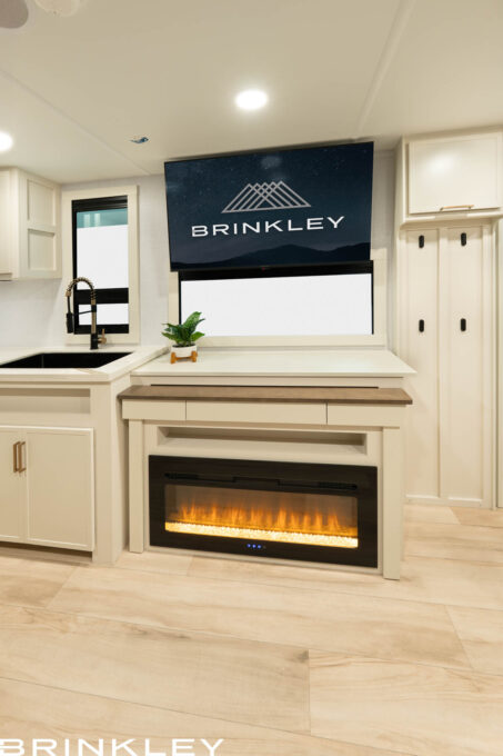 Luxury Travel Trailer Fireplace & TV