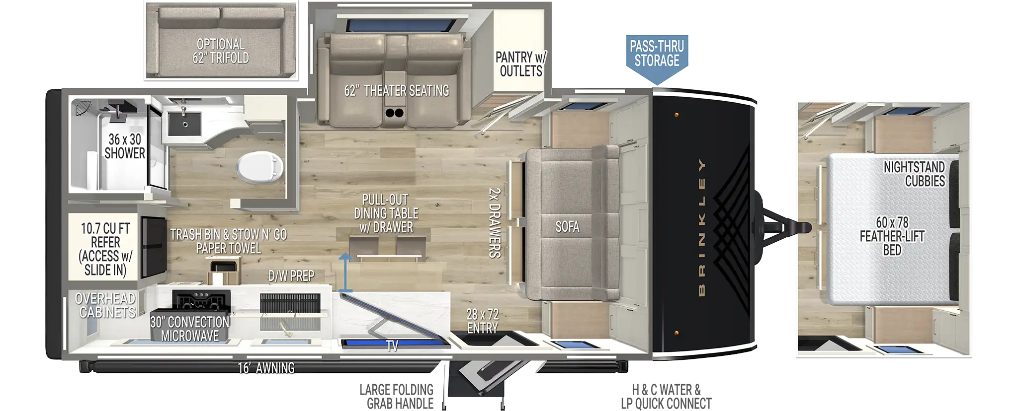 Brinkley RV Model Ix 20x Compact Travel Trailer Floorplan